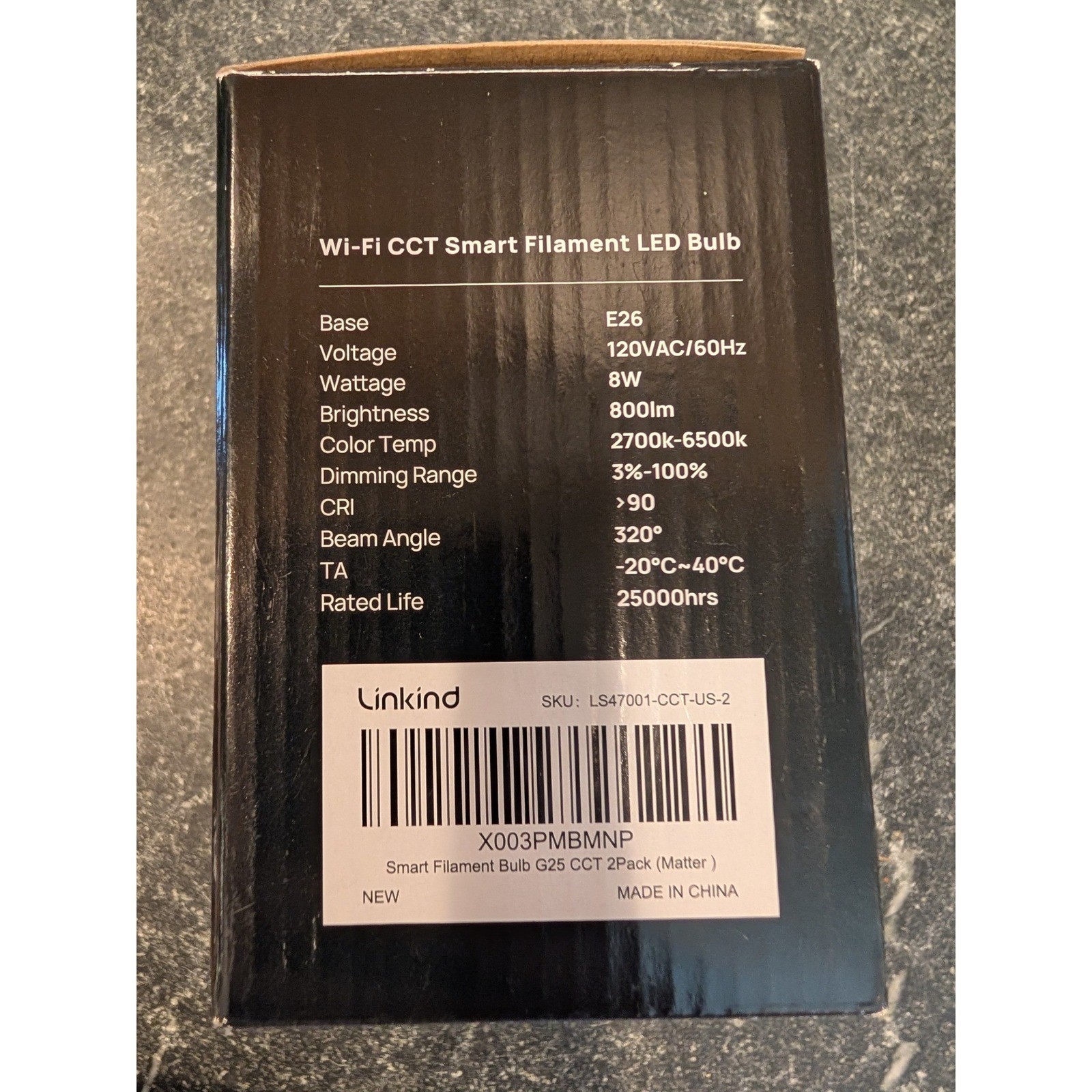 Linkind Smart Filament Bulb G25 CCT 2pk Tunable White LED Matter Alexa Google gallery