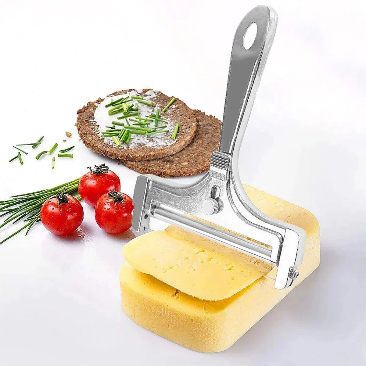 Stainless Steel Adjustable Cheese Slicer Wire Cutter for Thick or Thin Slices. gallery
