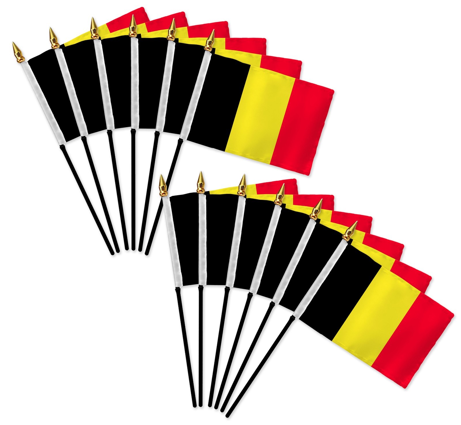 1 Dozen Belgium 4x6in Mini Handheld Country Stick Flags for Schools, Oktoberfest gallery