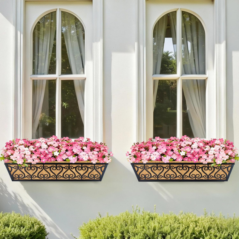 2 Pack 30 Inch Deck Railing Planter Box - Window Boxes Planters with Adjustable gallery