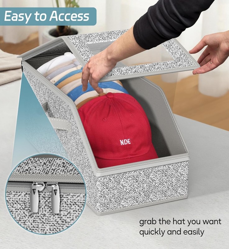 2 PCS Stackable Hat Storage for Baseball Caps, Holds up to 24 Caps Hat Organizer gallery
