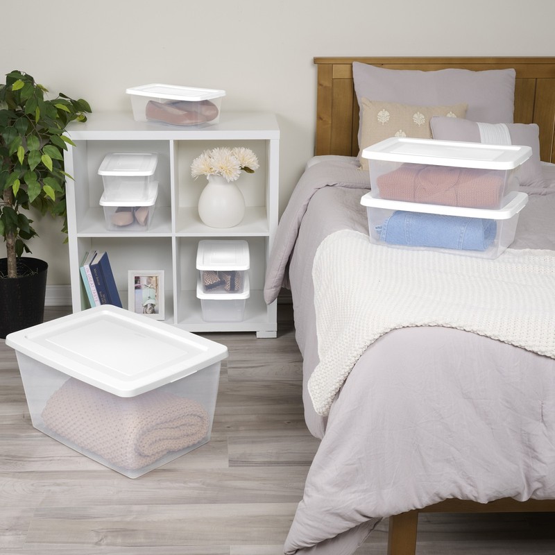 Sterilite 12Qt Storage Box, Stackable Plastic Container, Home Organizer, 12 Pack gallery