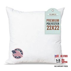 Premium Polyester Throw Pillow Insert – 22×22 – Ultra Soft 22 Inch by 22 Inch