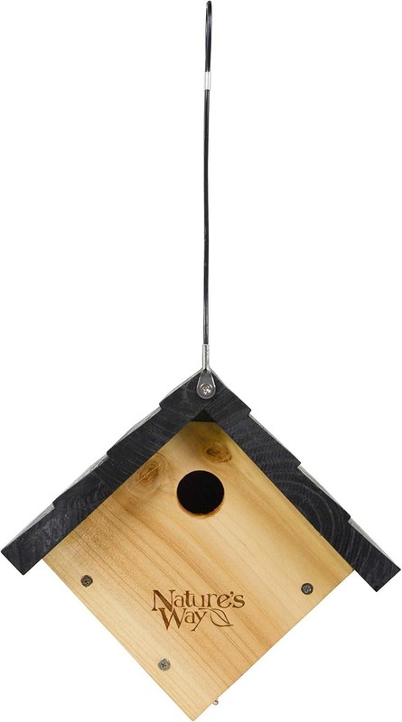 Stylish Modern Cedar Birdhouse with Clean-Out Access - 8 x 8.875 x 8.125 gallery