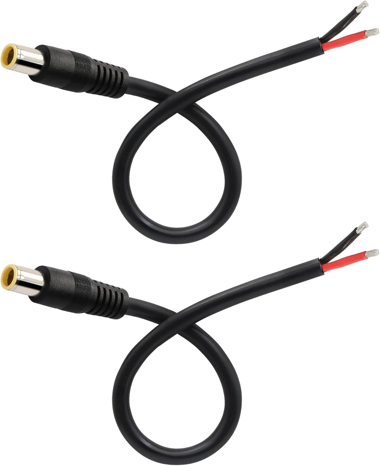GINTOOYUN 2 Pcs DC7909 Power Pigtails Cable, 12V DC 8mm Male Plug to Bare Wire gallery