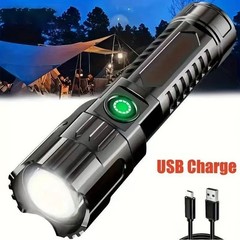 Mini Rechargeable LED Flashlight Tactical Police Super Bright Torch Zoomable US