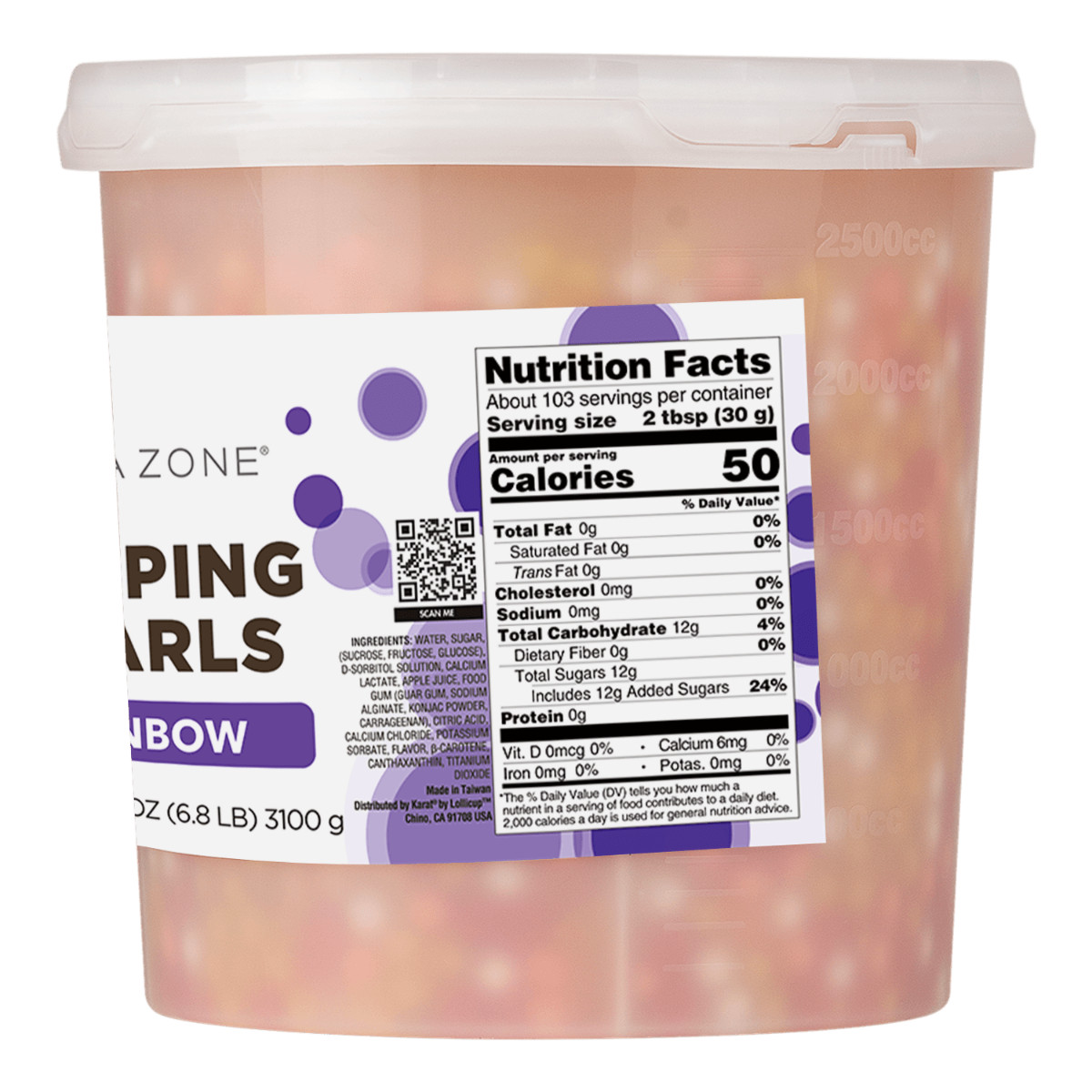Tea Zone Rainbow Popping Pearls/Popping Boba/Bursting Boba(6.8 lbs) for Boba Tea gallery
