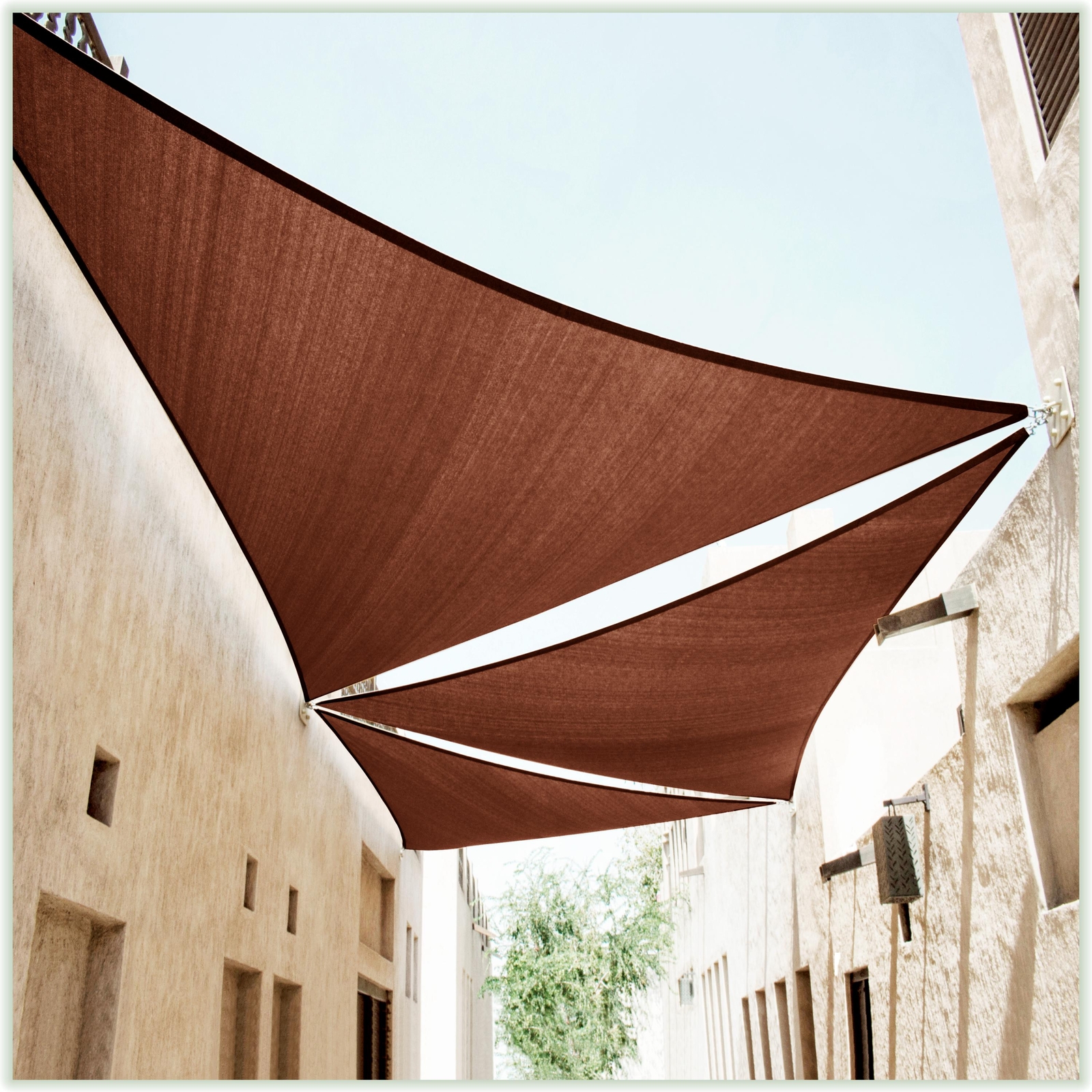 ColourTree Brown Custom Size Triangle Sun Shade Sail Canopy Fabric Outdoor Patio gallery