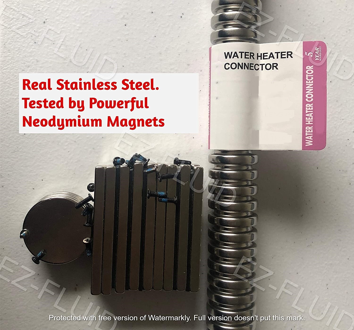 2-PC 1" FIP X 24" Corrugated Stainless Water Heater Supply Connector Hose Lines gallery