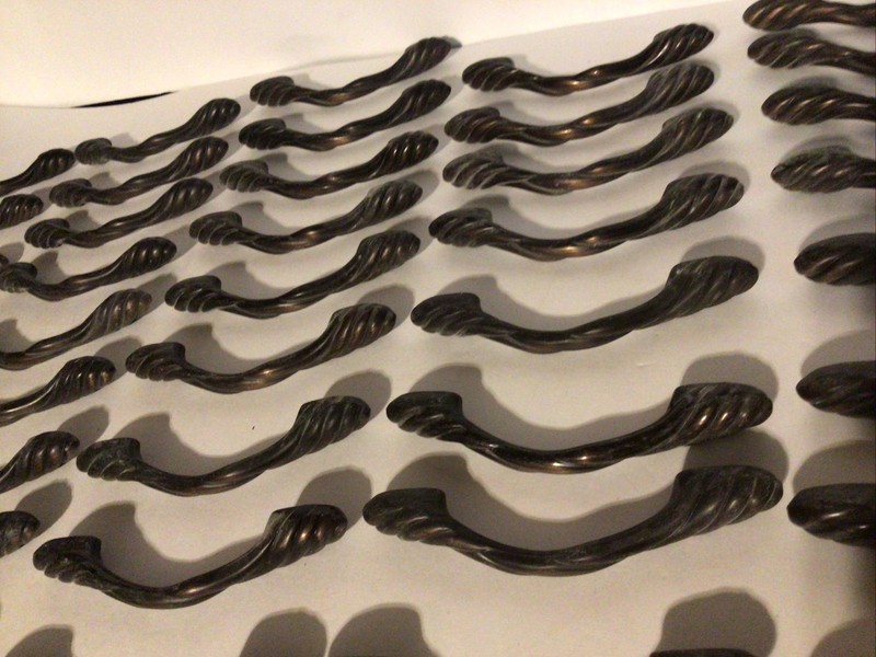 6 Copper Alloy Cabinet Drawer Pull 3 or 3 3/4 Twist Rope Braid Twisted Brown gallery