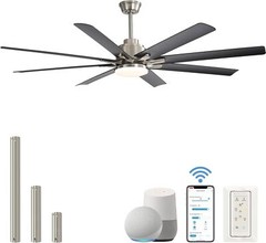 Sofucor Smart APP 8 Arm Fan 66” Ceiling Fan with LED Light Kit & Remote Control