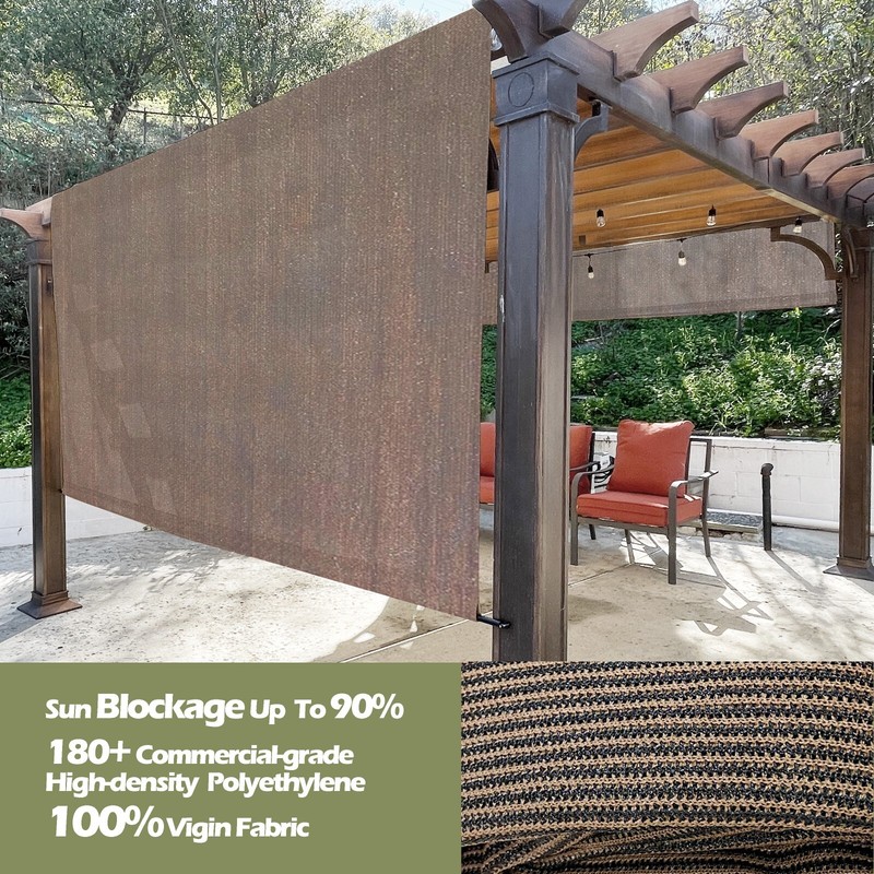 90% UV Block HDPE Permeable Canopy Replacement Pergola Shade Cover w/Rod Pocket gallery