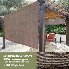 90% UV Block HDPE Permeable Canopy Replacement Pergola Shade Cover w/Rod Pocket