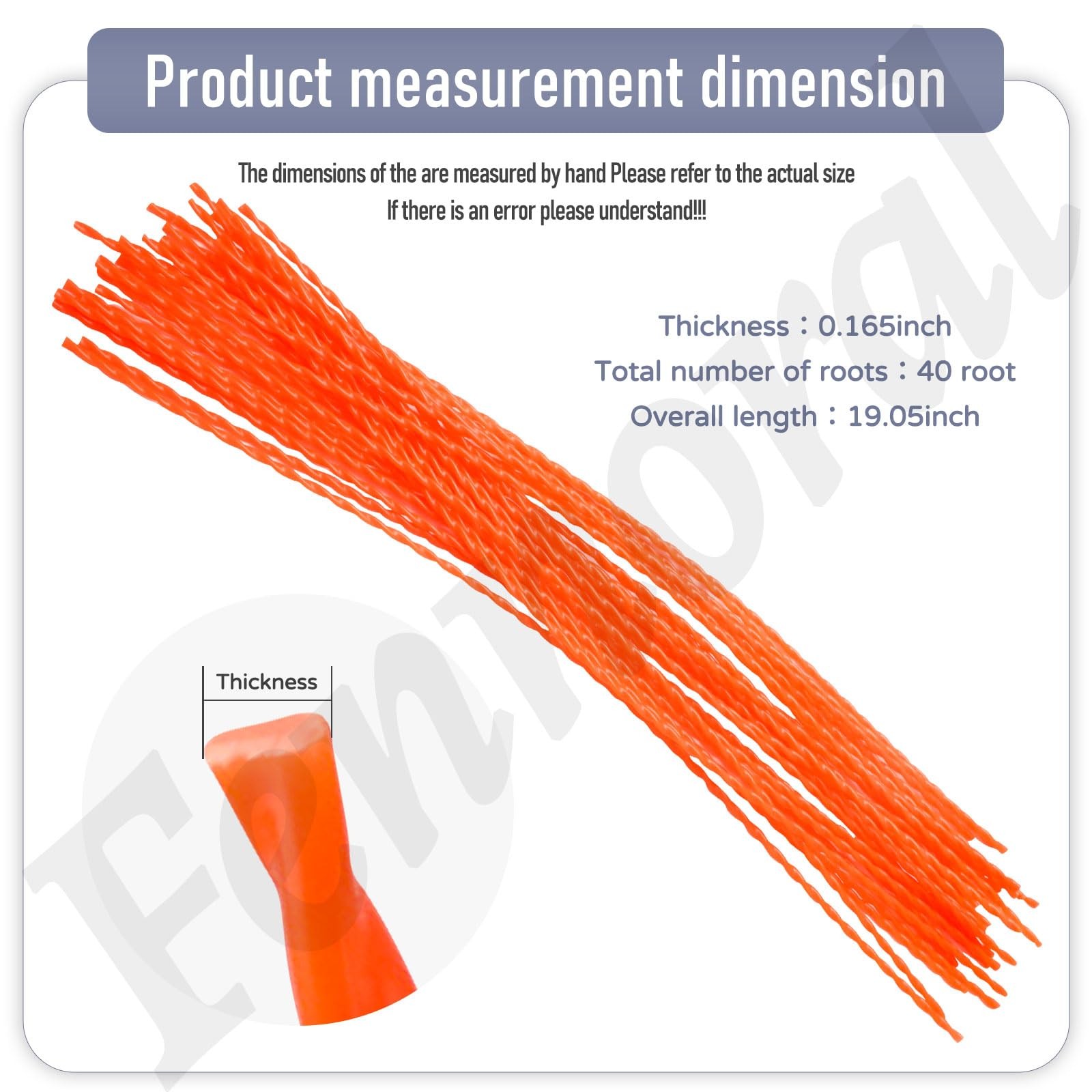 40-Pack 21.25" Line x .155-Inch String Trimmer Compatible with orange gallery