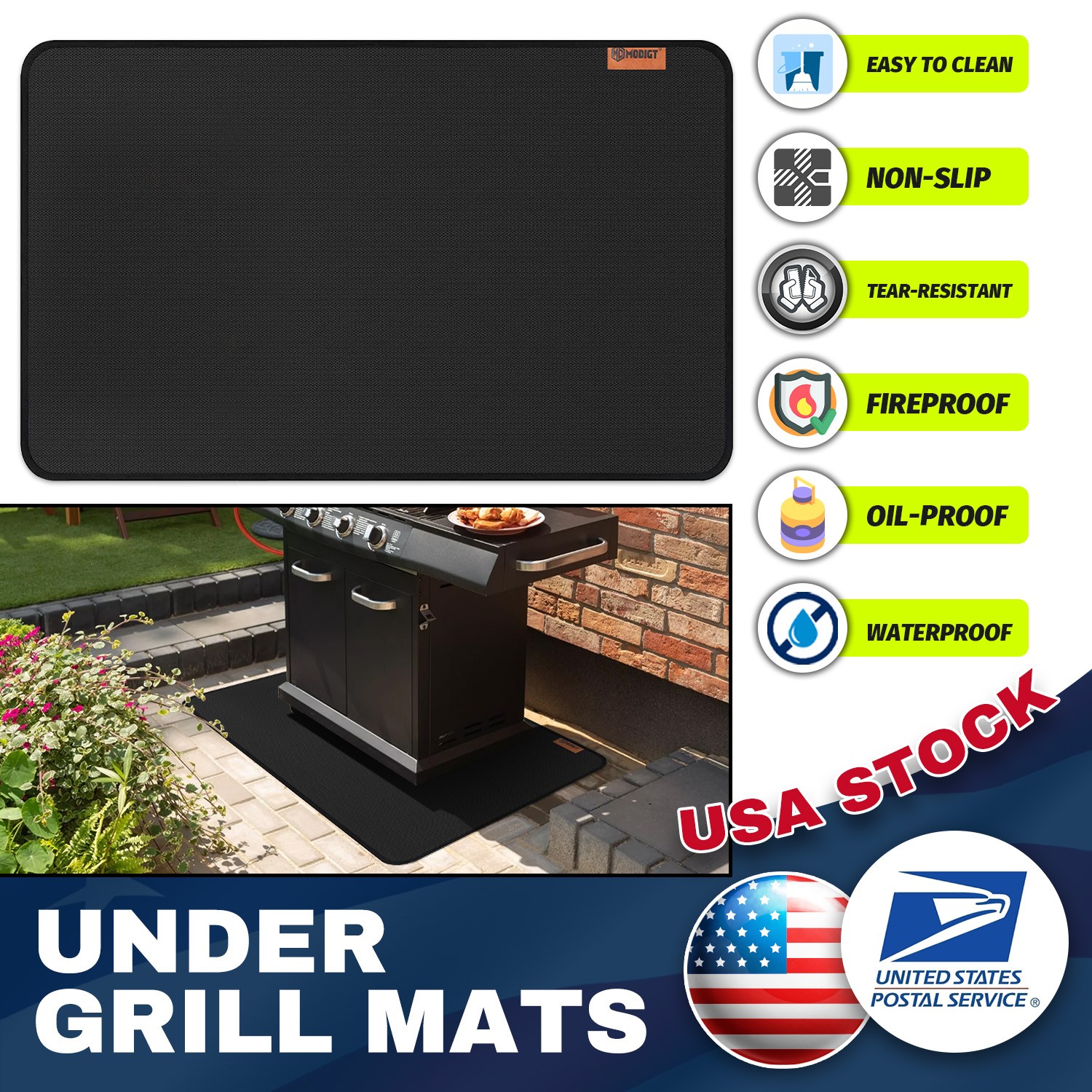 48 Inch x 30 Inch Under Grill Mats for Outdoor Easy to Clean Reusable for Deck gallery