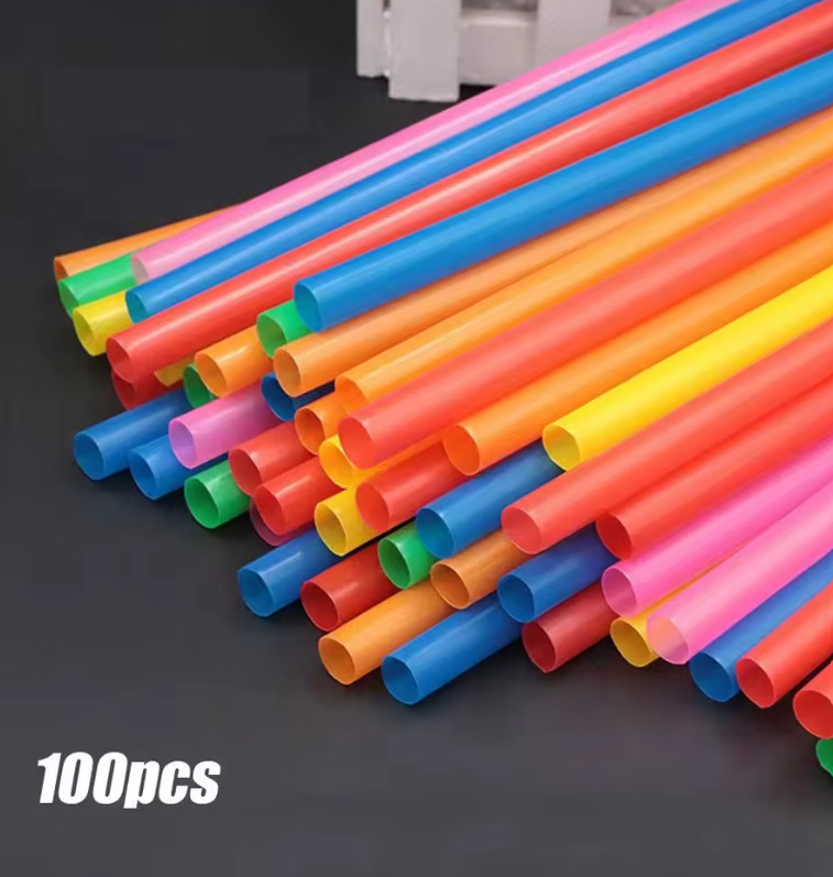 100pcs 21cm/8in Boba Milkshake Straws Extra Wide PP Smoothie Drinking Set - NEW gallery