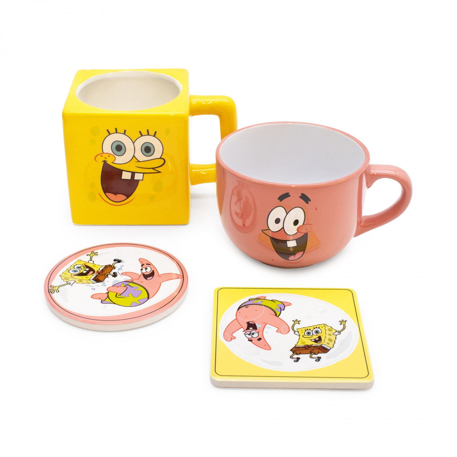 SpongeBob SquarePants and Patrick Stackable Mugs and Coaster Set Multi-Color gallery
