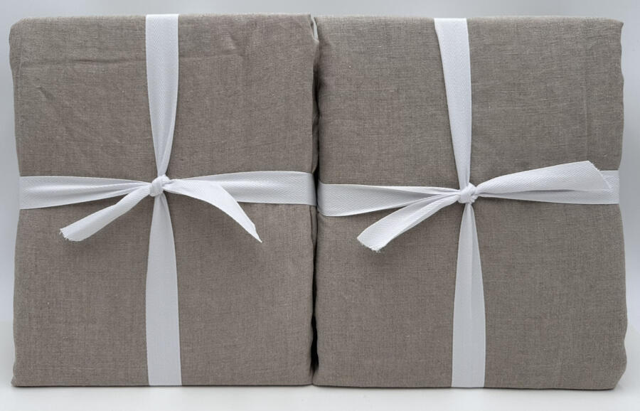 Pottery Barn Classic Belgian Flax Linen Drape Curtain (2) 100 x 108 ~ Dark Flax gallery