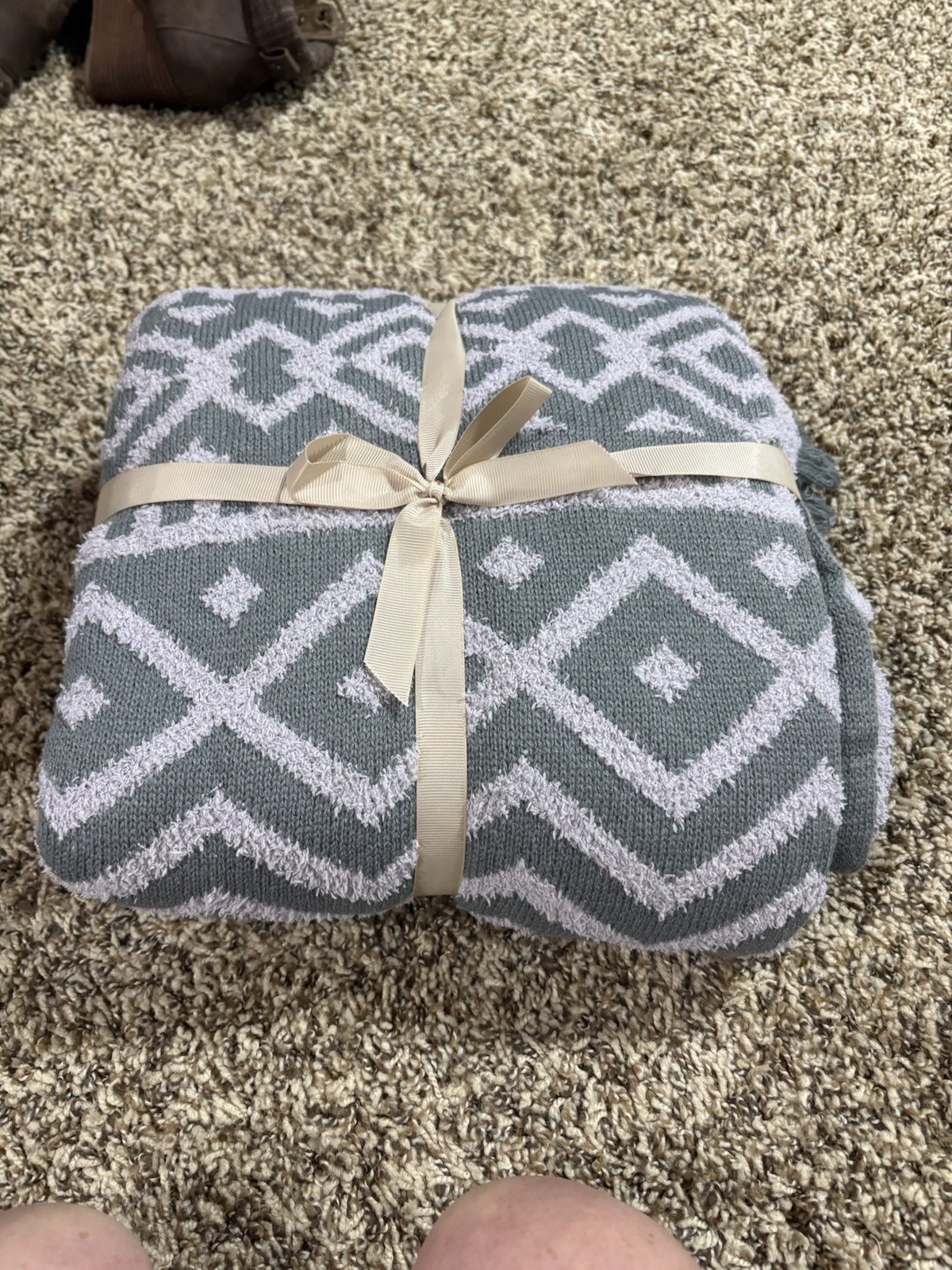 Acrylic Geometric Pattern Grays Morocco Throw Extra Warm Reversible Cozy New gallery