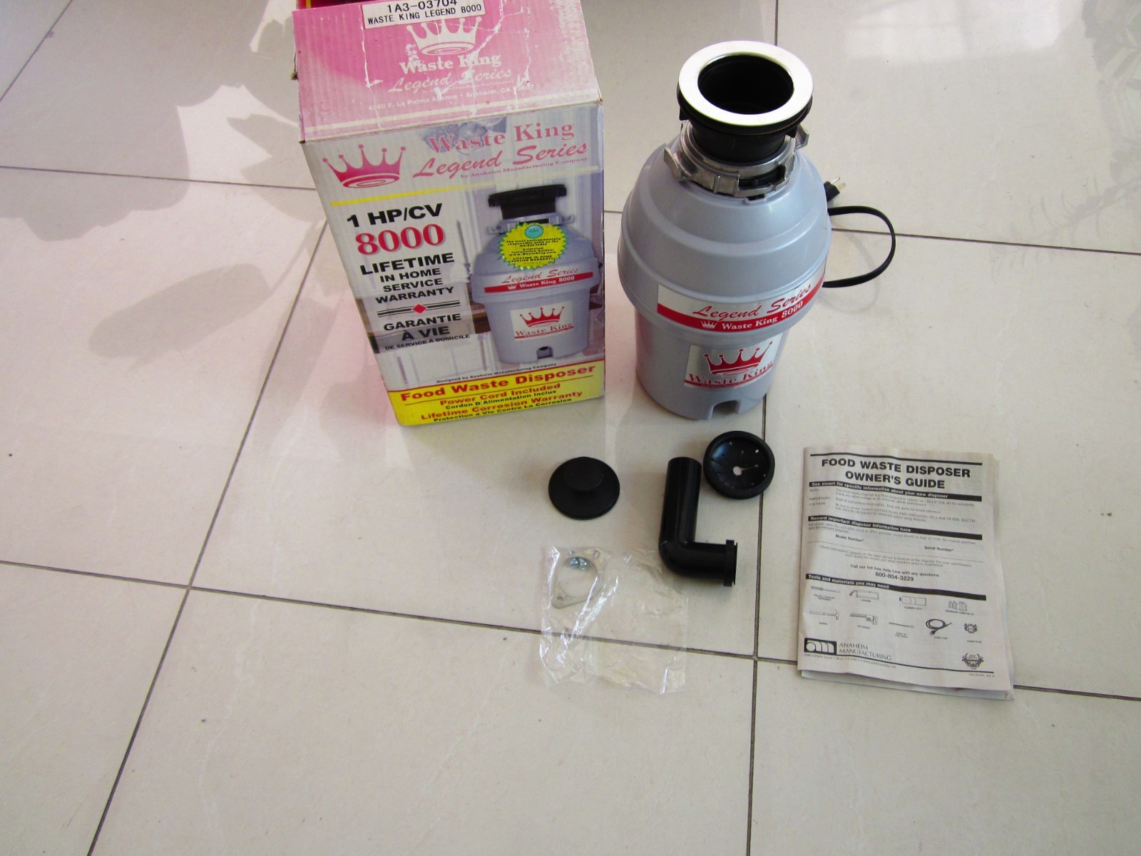 Waste King Garbage Disposal 16"H, 7.5"W, 16"D, 1 HP 2800 RPM Continuous Feed gallery