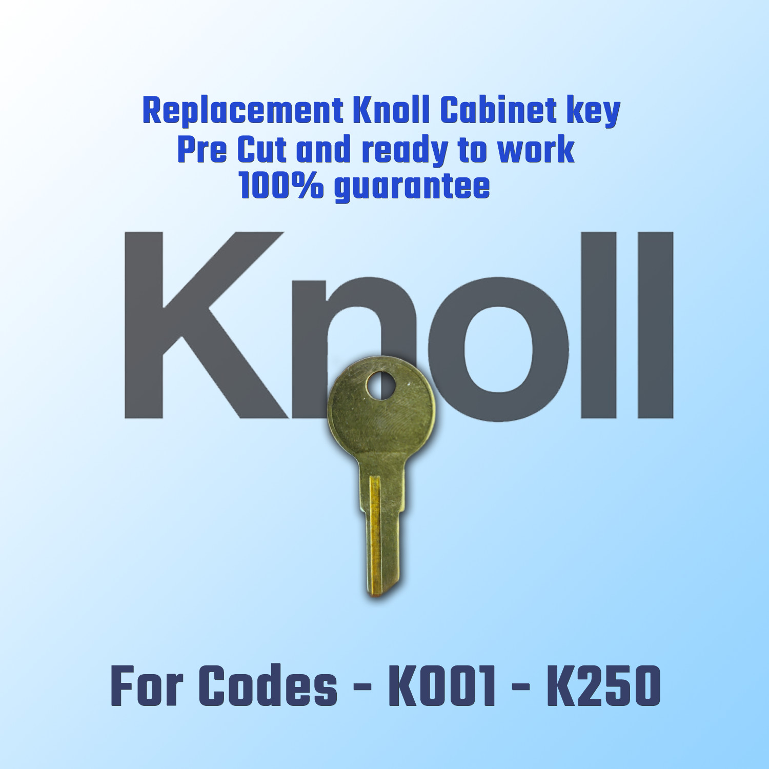 K001-K250. New Key For Knoll File Cabinets / Desks, Code Cut And Ready To Work gallery