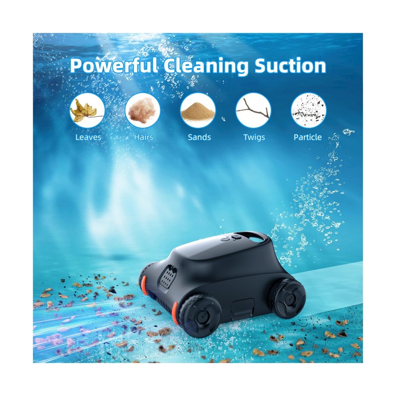 Pool Vacuum for Above Ground Pool, 180 Mins Runtime Cordless Robotic Pool Cle... gallery