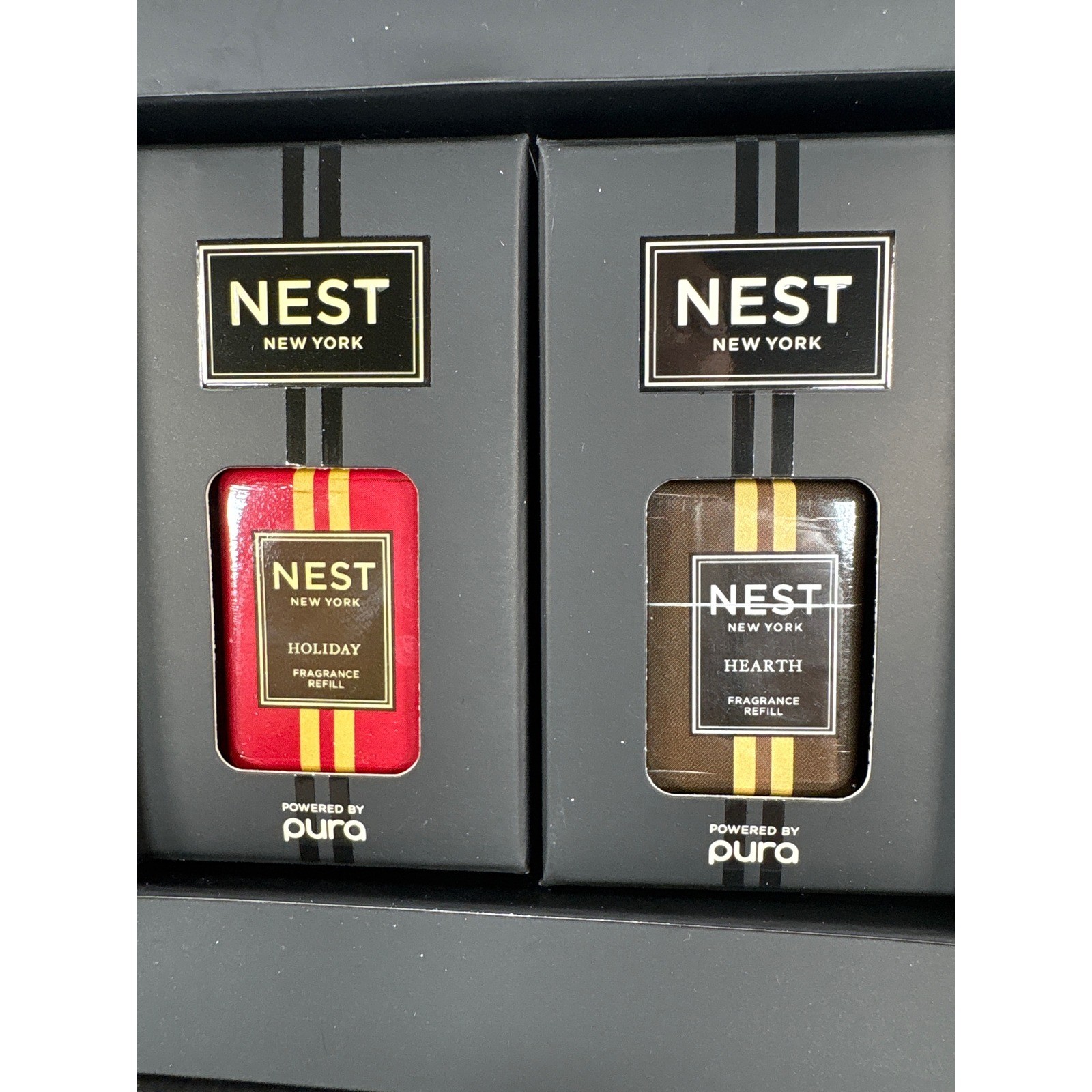 Pura Smart Home Fragrance Diffuser Set w/ NEST New York Holiday & Hearth Refills gallery
