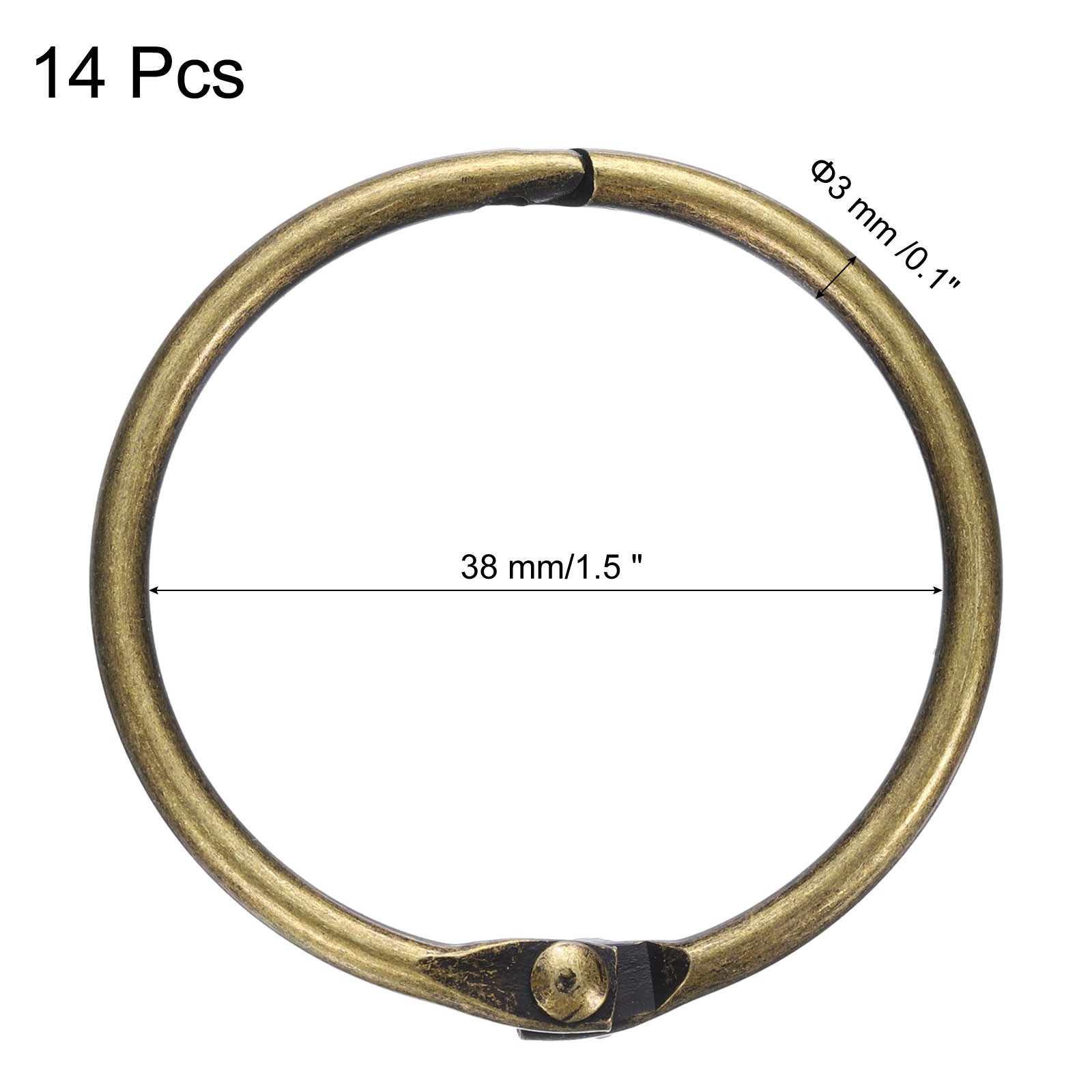 14pcs Shower Curtain Rings 1.5 Inch Round Snap Hooks for Curtain Rods Bronze gallery
