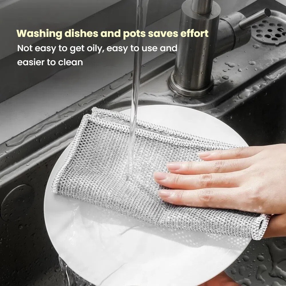12 Pack Non-Scratch Dishwashing Cloth Mesh Knit Cleaning Cloth For Kitchen gallery