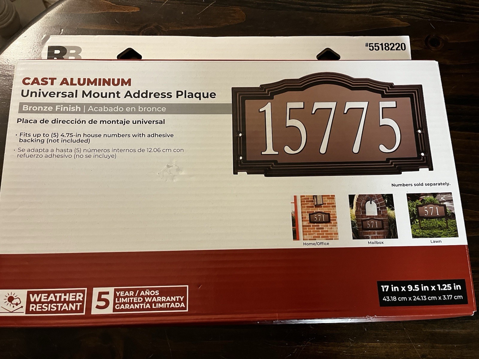Universal Mount Address Plaque Reliabilt Bronze 5518220 gallery