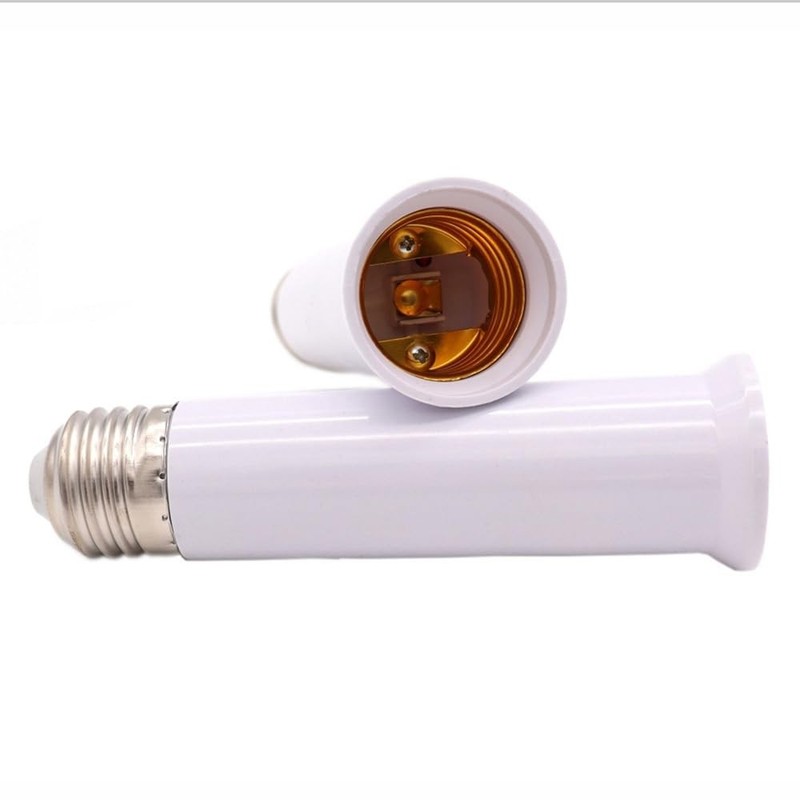 E26 Socket Extender, Standard Medium Base, 4.72 inch Extension white gallery