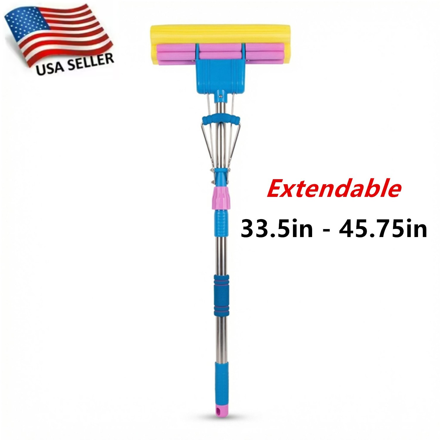 Sponge Mop with Extendable Stainless Steel Handle Absorbent for Bathroom Kitchen gallery