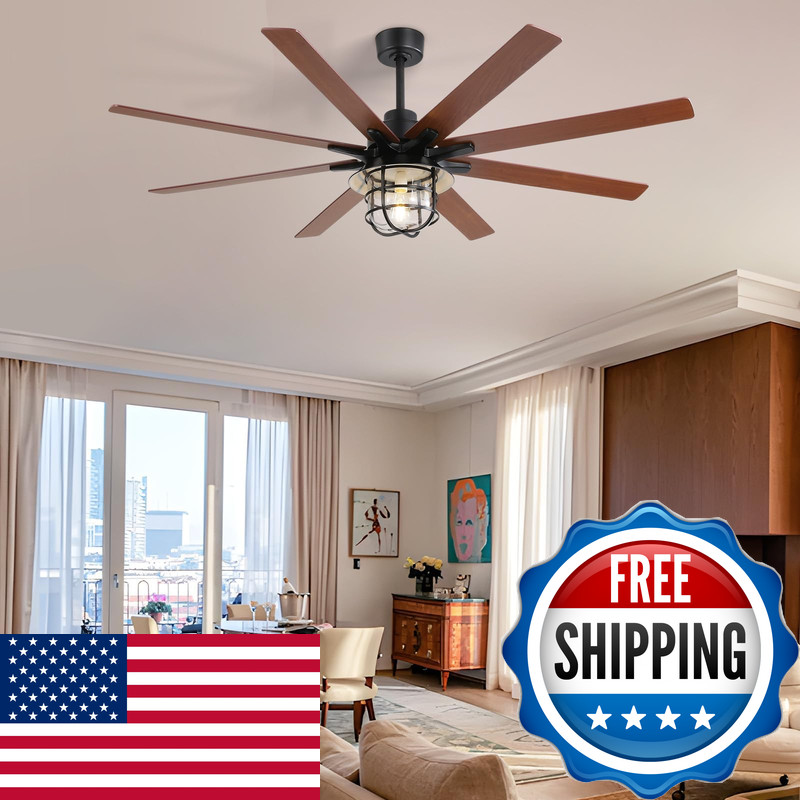Sofucor 66 Inch Ceiling Fans Lights And Remote 6-Speed 3-Timer Farmhouse gallery