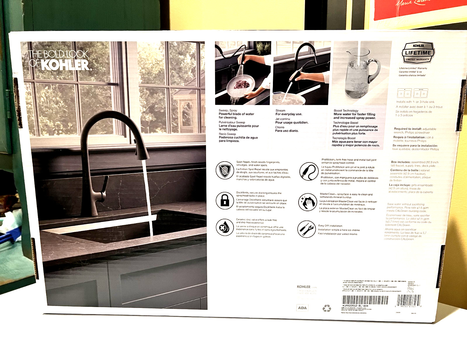 Kohler Guild Pulldown Kitchen Sink Faucet 3 functions spray head Matte Black gallery