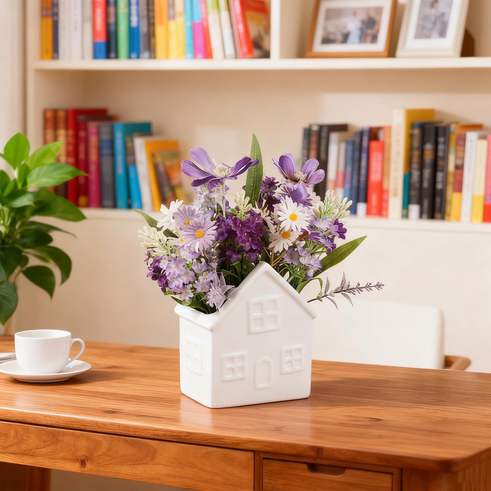 Small Fake Flowers Plants, Mini Artificial Lavender Flowers Purple Daisy in C... gallery
