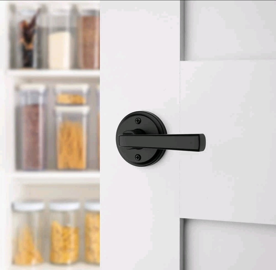 Kwikset Trafford Matte Black Reversible Round Straight Half Dummy Door Handle gallery