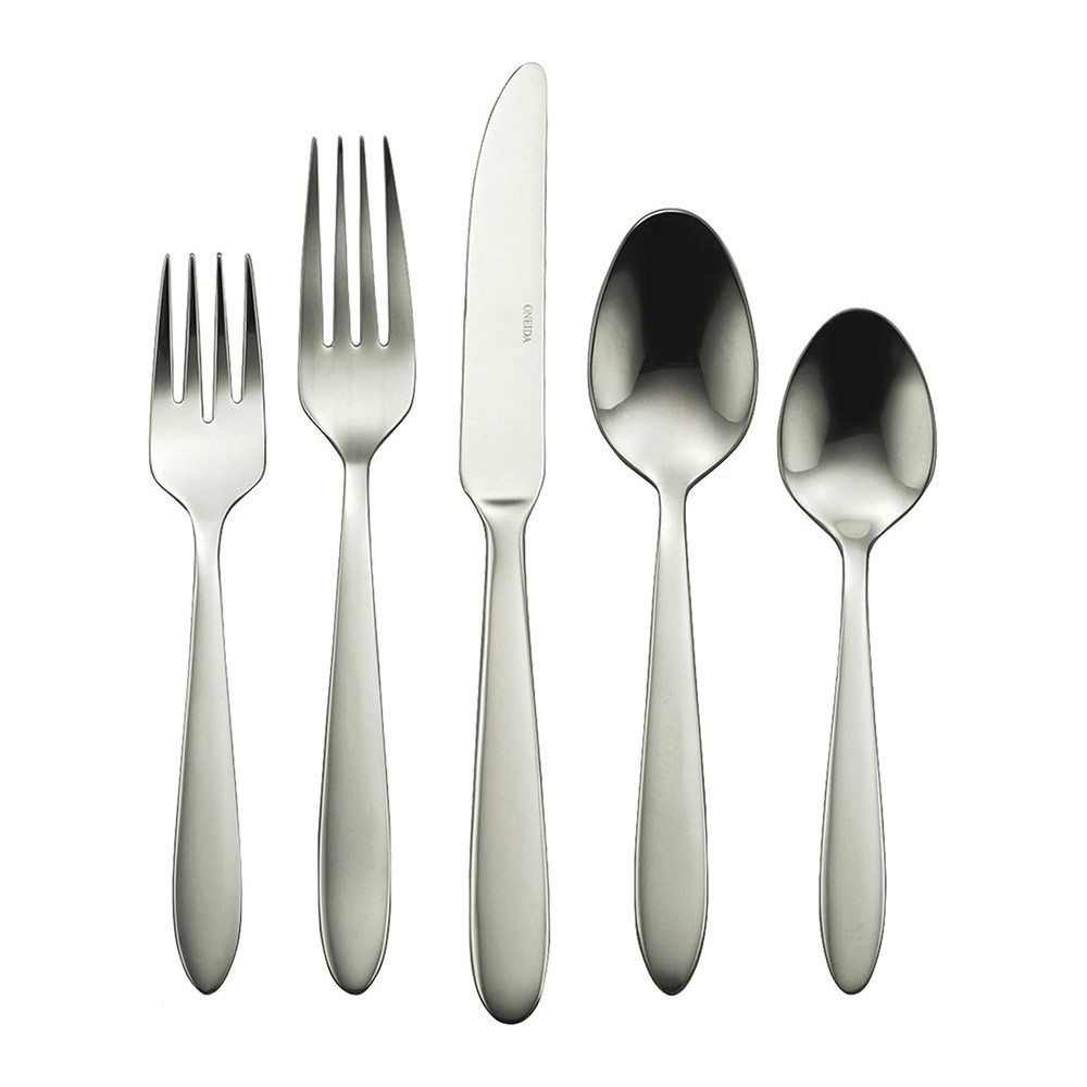 Oneida Mooncrest Stainless Steel 45-Piece Flatware Set, Service for 8, Silver gallery