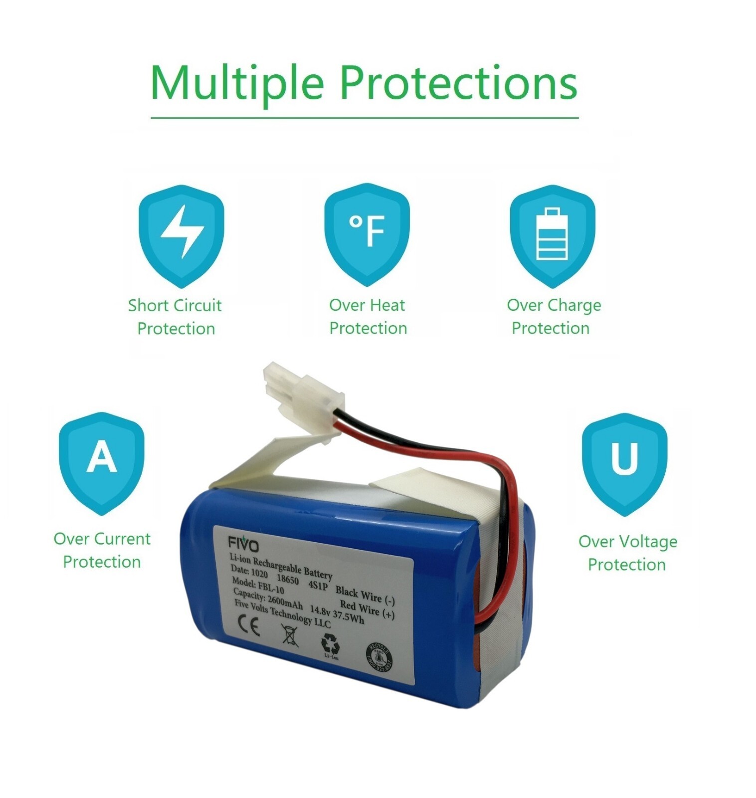 Replacement Battery for ILIFE A4, A4S, A6, V7, V7S, A9, A10 Robot Vacuum Cleaner gallery