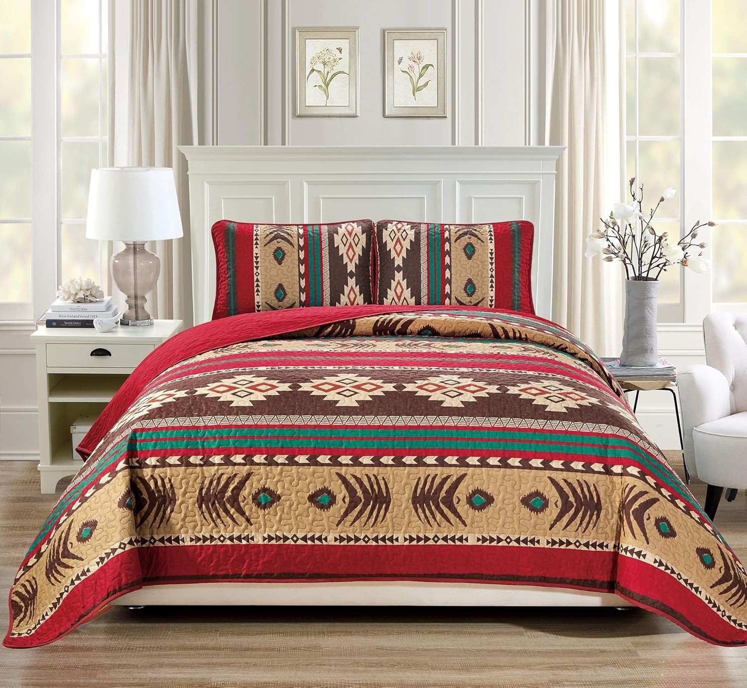 Rustic Western Native American Quilt Bedspread Coverlet Bedding Set Full/Queen gallery
