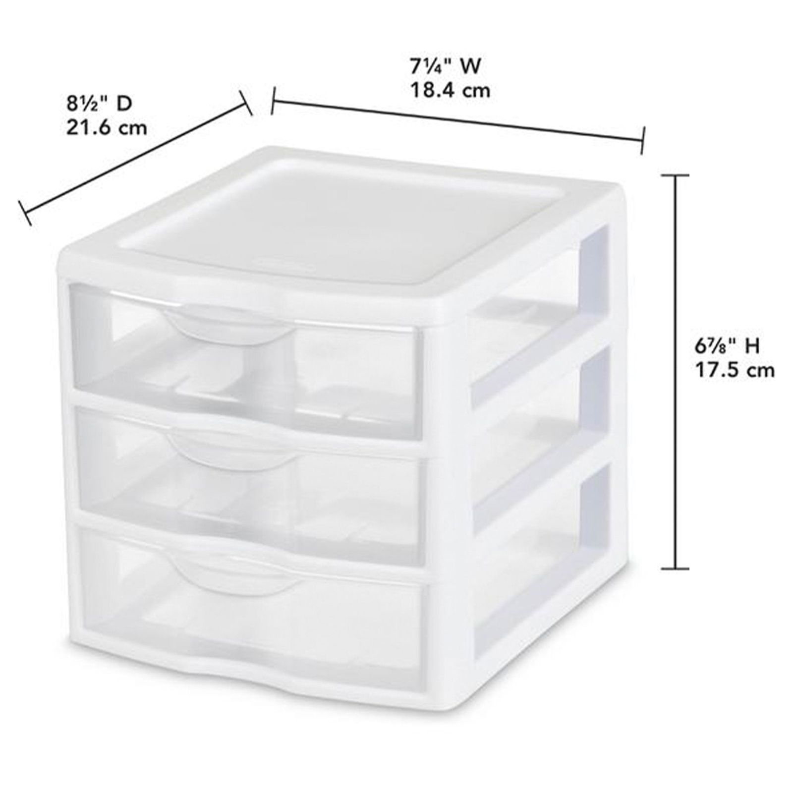 Sterilite Small 3 Drawer Desktop Unit, Plastic, White gallery