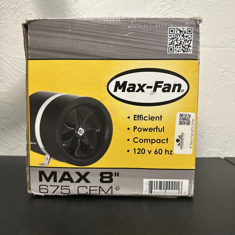 Exhaust Blower Ventilation Hydroponics, Can Fan Max Fan 8" 675 CFM EL008 E2 01 gallery