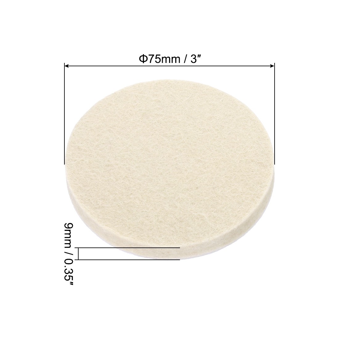 3-Inch Wool Polishing Pad Hook and Loop Buffing Wheel 12Pcs gallery