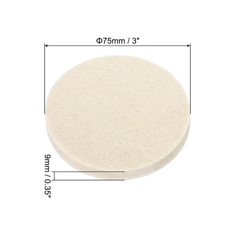 3-Inch Wool Polishing Pad Hook and Loop Buffing Wheel 12Pcs gallery