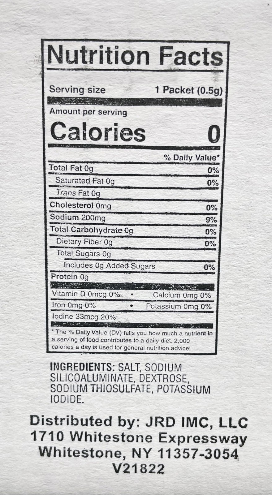 Individual Salt Packets - Portable Salt Packets - OU-Kosher (1000 Salt Packets) gallery