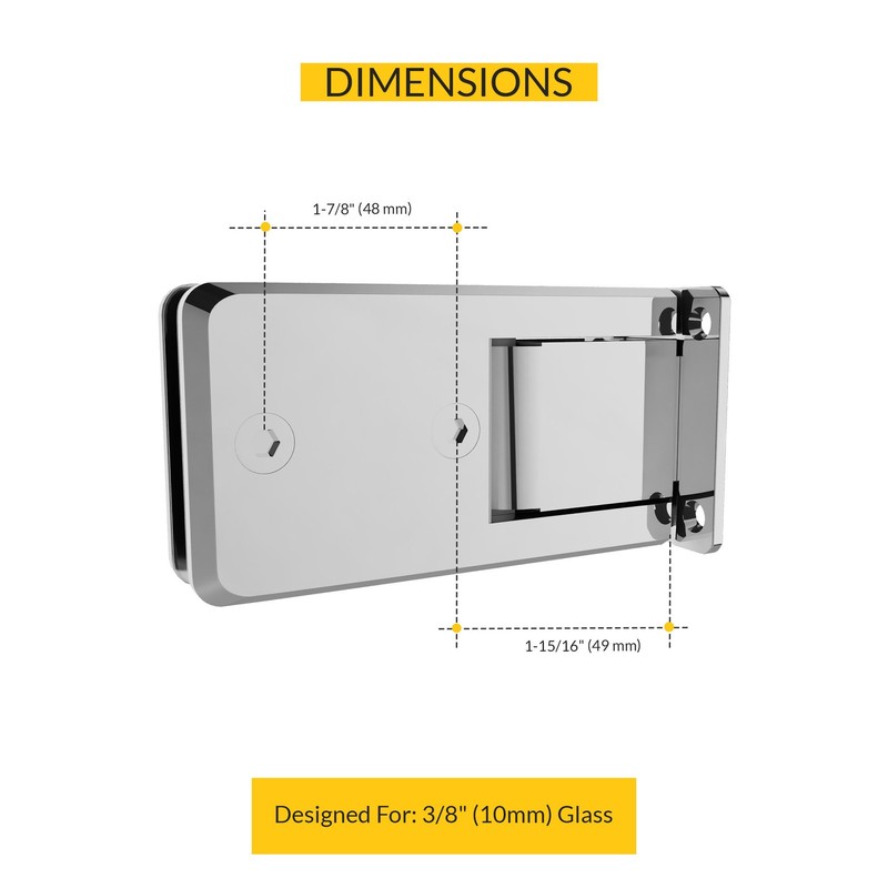 Wall Mount Hinge With Full Back Plate Type Polished Chrome Finish gallery
