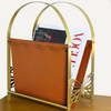 Mid-Century Multicolor 5. 71In. X 16. 54In. Leather Freestanding Magazine Rack gallery