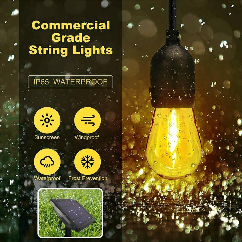 48FT Outdoor Solar LED String Light Weatherproof for Patio Garden Party Deckyard gallery