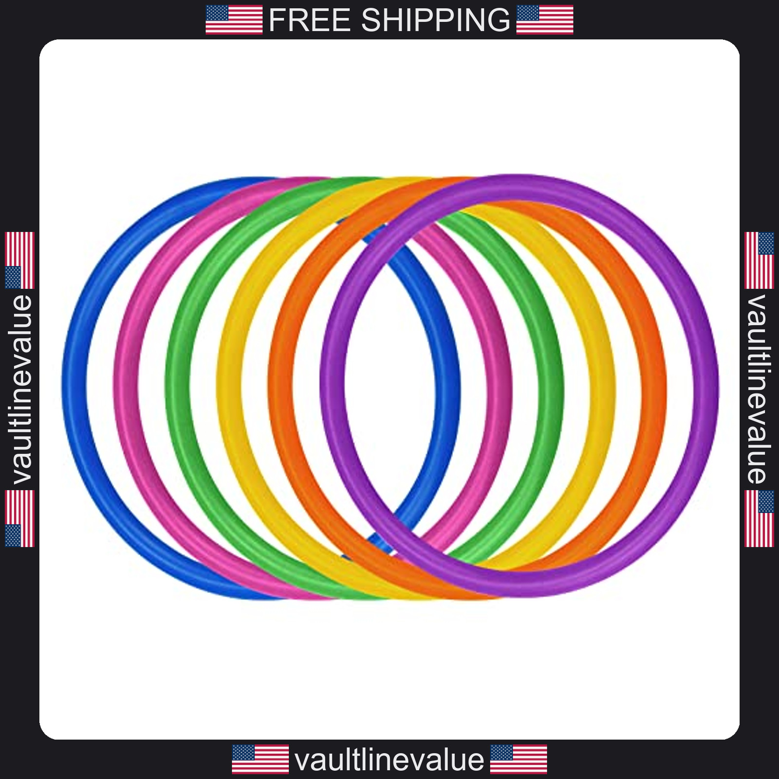 Topbuti 24 Pcs Plastic Toss Rings Ring Toss Game Outdoor Garden Backyard gallery