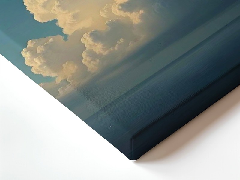 Wall Art Dramatic Cloudscape Over Calm Ocean Blue Sky Nature Poster Print Decor gallery