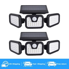 NEW 2 Pack LED Motion Sensor Solar Lights Outdoor IP65 Waterproof Security Lamp